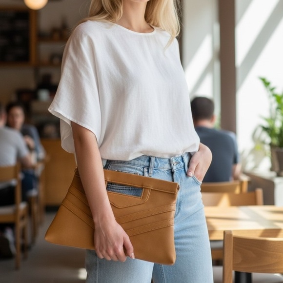 Handbags - Elegant Tan Women's Clutch